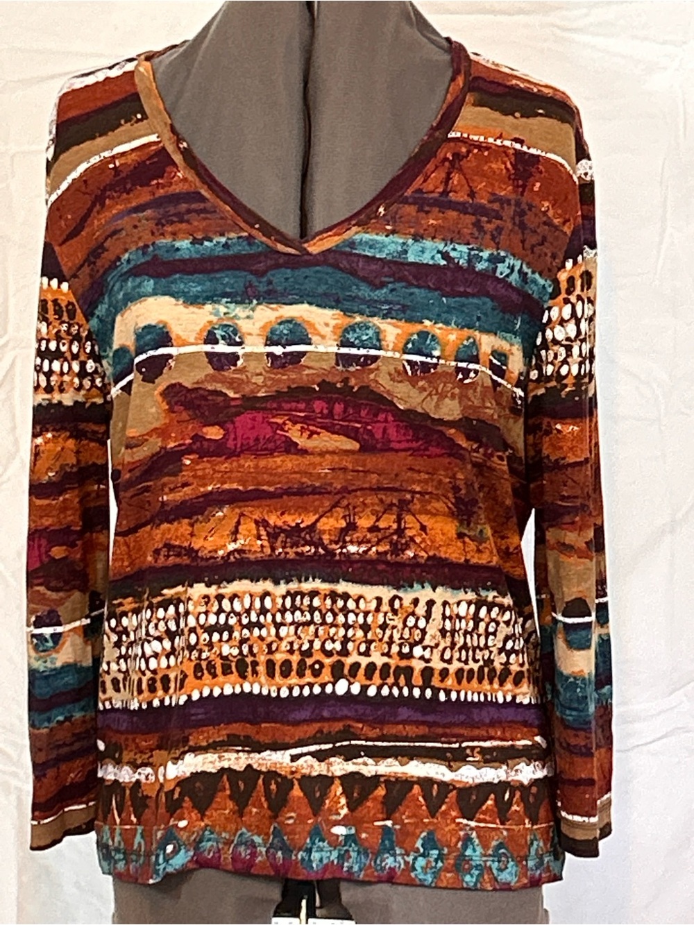 Chico’s Women's Multicolor V-Neck Printed Top